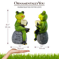 Coffee Frog Garden Statue