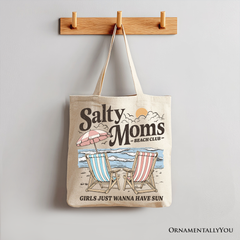 Salty Moms Beach Club Tote Bag