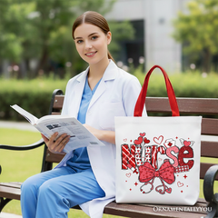 Nurse Heart Canvas Tote Bag