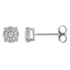 0.10 Carat Miracle Set Lab Grown Diamond Halo Earrings