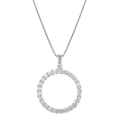 0.33 Carat Lab Grown Diamond Circle Of Life Pendant Necklace in Sterling Silver