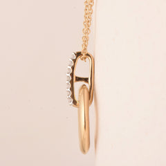 0.07 Carat Lab Grown Diamond Circle Pendant Necklace In 14K Yellow Gold Plated Silver