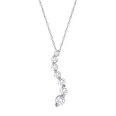 1 Carat Lab Grown Graduating Diamond Necklace In Sterling Silver