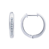 0.25 Carat Single Row Lab Grown Diamond Hoop Earrings in Sterling Silver