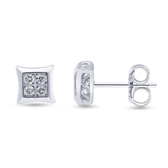 0.25 Carat Bezet Set Lab Grown Diamond Stud Earrings