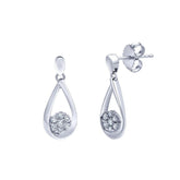 0.30 Carat Sterling Silver Lab Grown Diamond Dangle Drop Earrings Gift Box Set