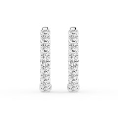 2 Carat Lab Grown Round Inside Out Diamond Hoop Earrings In Sterling Silver
