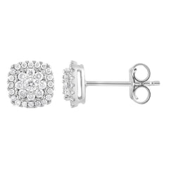 0.33 Carat Lab Grown Cushion Shaped Diamond Stud Earrings