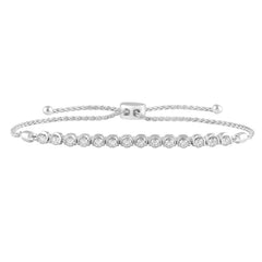 0.25 Carat Sterling Silver Lab Grown Diamond Bolo Bracelet