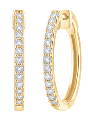 0.50 Carat Lab Grown Diamond Huggie Hinged Hoop Earrings