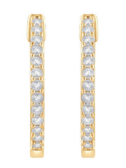 0.50 Carat Lab Grown Diamond Huggie Hinged Hoop Earrings
