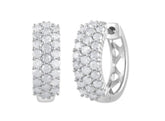 0.50 Carat Lab Grown Cluster Diamond Hinged Hoop Earrings