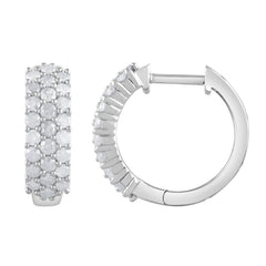 0.50 Carat Lab Grown Cluster Diamond Hinged Hoop Earrings