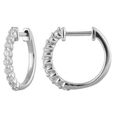 0.25 Carat Lab Grown Single Row Diamond Hoop Earrings