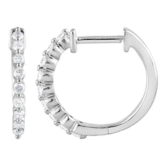 0.25 Carat Lab Grown Single Row Diamond Hoop Earrings