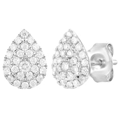 0.33 Carat Lab Grown Pear Shaped Diamond Stud Earrings