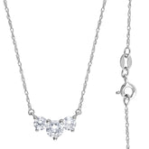 1 Carat Lab Grown Diamond 3 Stone Pendant Necklace In Sterling Silver