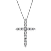 0.50 Carat Sterling Silver Lab Grown Diamond Cross Pendant Necklace
