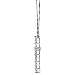 0.50 Carat Sterling Silver Lab Grown Diamond Cross Pendant Necklace