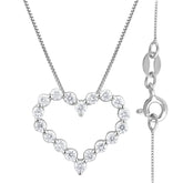 0.25 Carat Heart Lab Grown Diamond Pendant Necklace In Sterling Silver