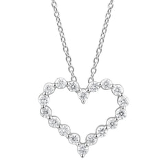 0.25 Carat Heart Lab Grown Diamond Pendant Necklace In Sterling Silver