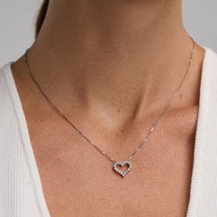 0.25 Carat Heart Lab Grown Diamond Pendant Necklace In Sterling Silver