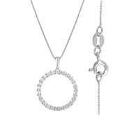 0.33 Carat Lab Grown Circle Of Life Diamond Pendant Necklace In Sterling Silver