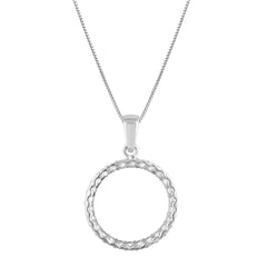 0.33 Carat Lab Grown Circle Of Life Diamond Pendant Necklace In Sterling Silver