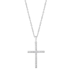 0.25 Carat Lab Grown Cross Diamond Necklace
