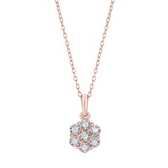 0.10 Carat Lab Grown Cluster Diamond Pendant Necklace