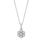 0.10 Carat Lab Grown Cluster Diamond Pendant Necklace