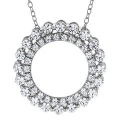 1 Carat Lab Grown Diamond Circle Of Life Necklace In Sterling Silver