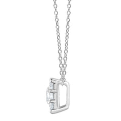 1 Carat Lab Grown Square Cluster Diamond Pendant Necklace In Sterling Silver