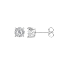 0.50 Carat Lab Grown Diamond Halo Necklace Set