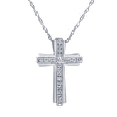 0.25 Carat Sterling Silver Lab Grown Diamond Cross Necklace