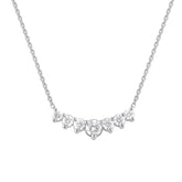 1 Carat Lab Grown Graduating Diamond Necklace In Sterling Silver