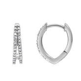 0.10 Carat Lab Grown Double Row Diamond Huggie Hoop Earrings
