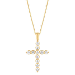 0.25 Carat Lab Grown Diamond Cross Pendant Necklace