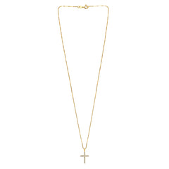 0.25 Carat Lab Grown Diamond Cross Pendant Necklace