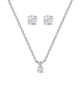 0.50 Carat Lab Grown Round Cut Solitaire Diamond Necklace Set