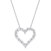 1 Carat Lab Grown Diamond Heart Sterling Silver Necklace