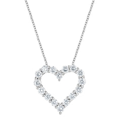 1 Carat Lab Grown Diamond Heart Sterling Silver Necklace