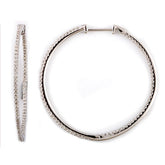0.75 Carat Lab Grown Diamond Hinged Hoop Sterling Silver Earrings