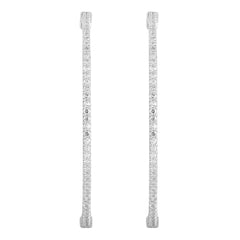 0.75 Carat Lab Grown Diamond Hinged Hoop Sterling Silver Earrings