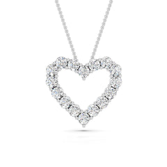 1 Carat Sterling Silver Lab Grown Diamond Heart Pendant Necklace