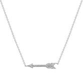 0.15 Carat Lab Grown Diamond Arrow Necklace In Sterling Silver