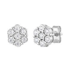 0.25 Carat Lab Grown Cluster Diamond Earrings
