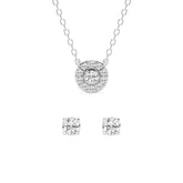 0.33 Carat Lab Grown Round Diamond Halo Necklace Set