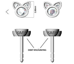 0.25 Carat Cat Shaped Lab Grown Diamond Stud Earrings