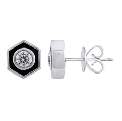 0.50 Carat Hexagon Lab Grown Diamond Stud Earrings